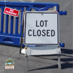 Image depicting parking lot closure a-frame sign